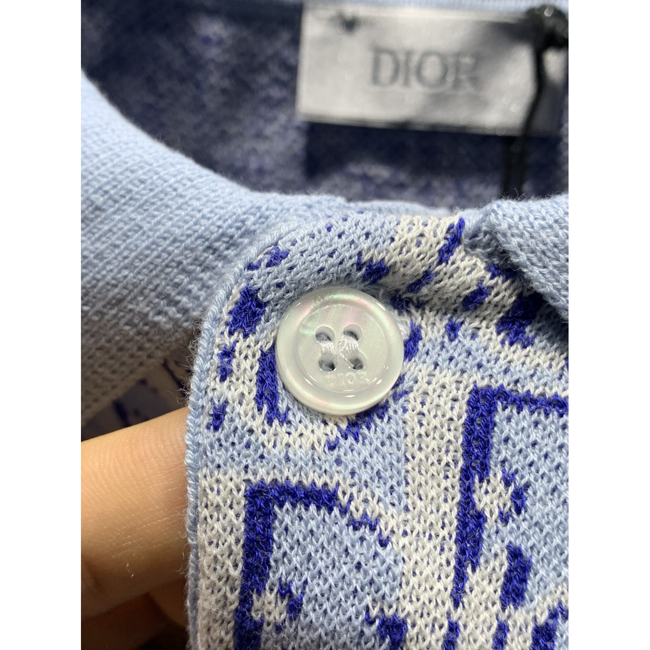 Camisa Polo de Algodão Oblique Azul
