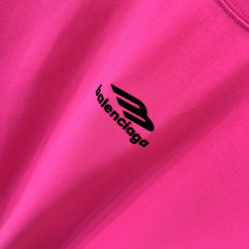 Camiseta de Algodão Balenciaga com Logo estampado Pink