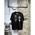 Camiseta de Algodão Louis Vuitton Logo em 3D Preta