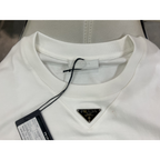 Camisa Prada em algodão com Logo Triangular Branca