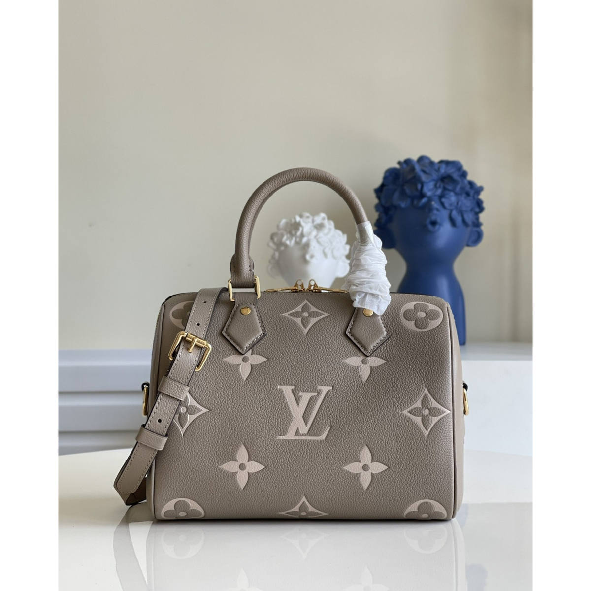 Bolsa Louis Vuitton LV Speedy Bandoulière Couro Monogram Empreinte Bicolor 25 23.5x17.5x11.5cm (duas cores)
