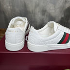 Gucci Sneaker Ace With Web Branco em relevo