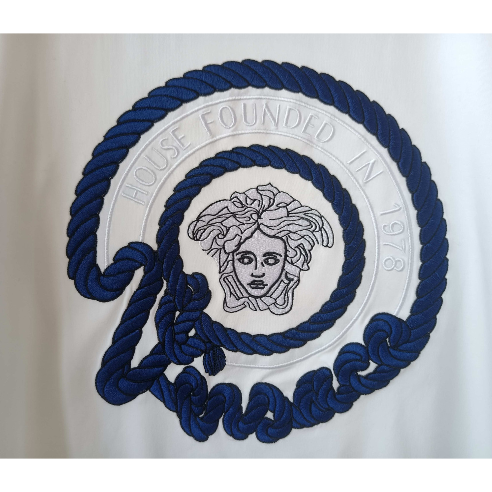 Camiseta Versace de Algodão com Estampa de Logo Branca Camisa