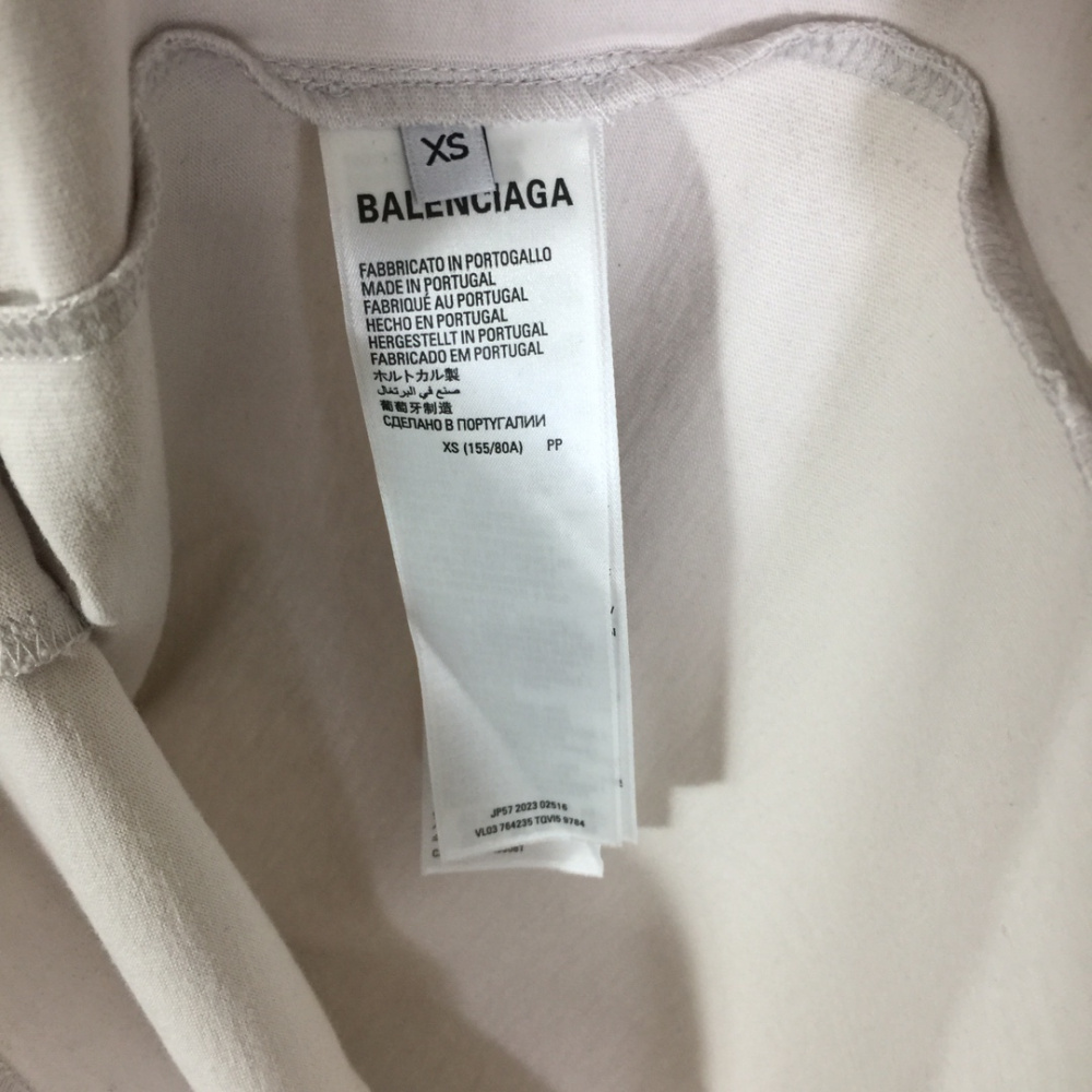 Camiseta de Algodão Balenciaga Oversize "Tape" Branca