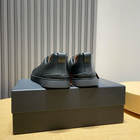 Zegna Triple Stitch em Couro All black