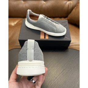 Zegna Triple Stitch em Tecido Cinza