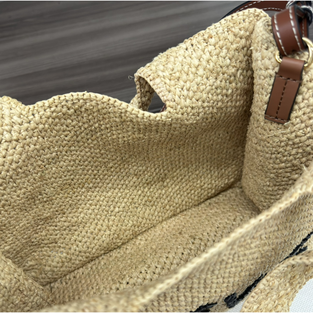 Bolsa Loewe x Paula's Ibiza Font Small Tote in Ráfia 24x11x19.5cm