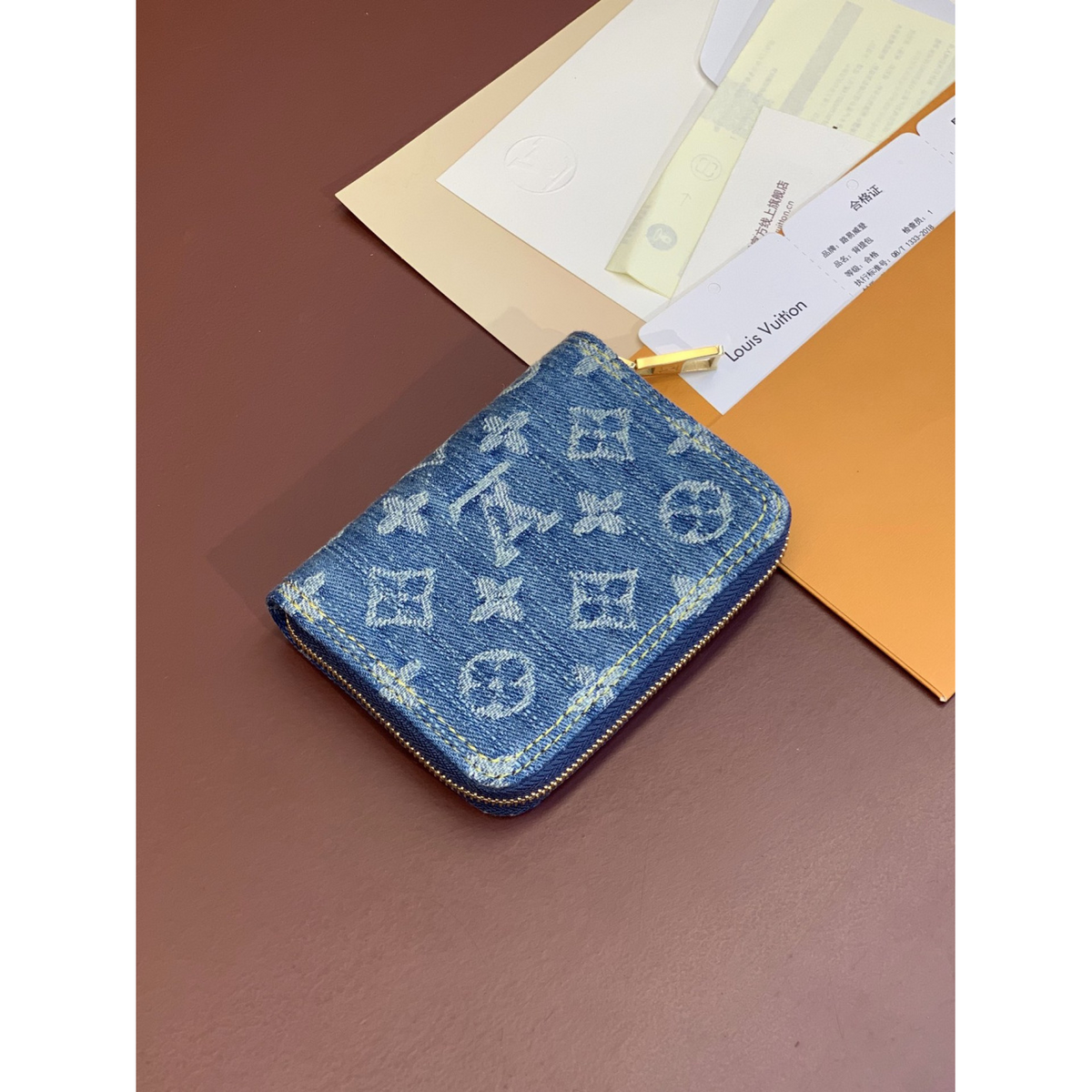 Carteira Louis Vuitton Lou Wallet Denim Blue 11x8.5x2CM