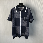 Camisa de Manga Curta em Jersey de Algodão com Jacquard Damier Louis Vuitton LV