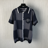 Camisa de Manga Curta em Jersey de Algodão com Jacquard Damier Louis Vuitton LV
