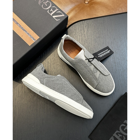 Zegna Triple Stitch em Tecido Cinza
