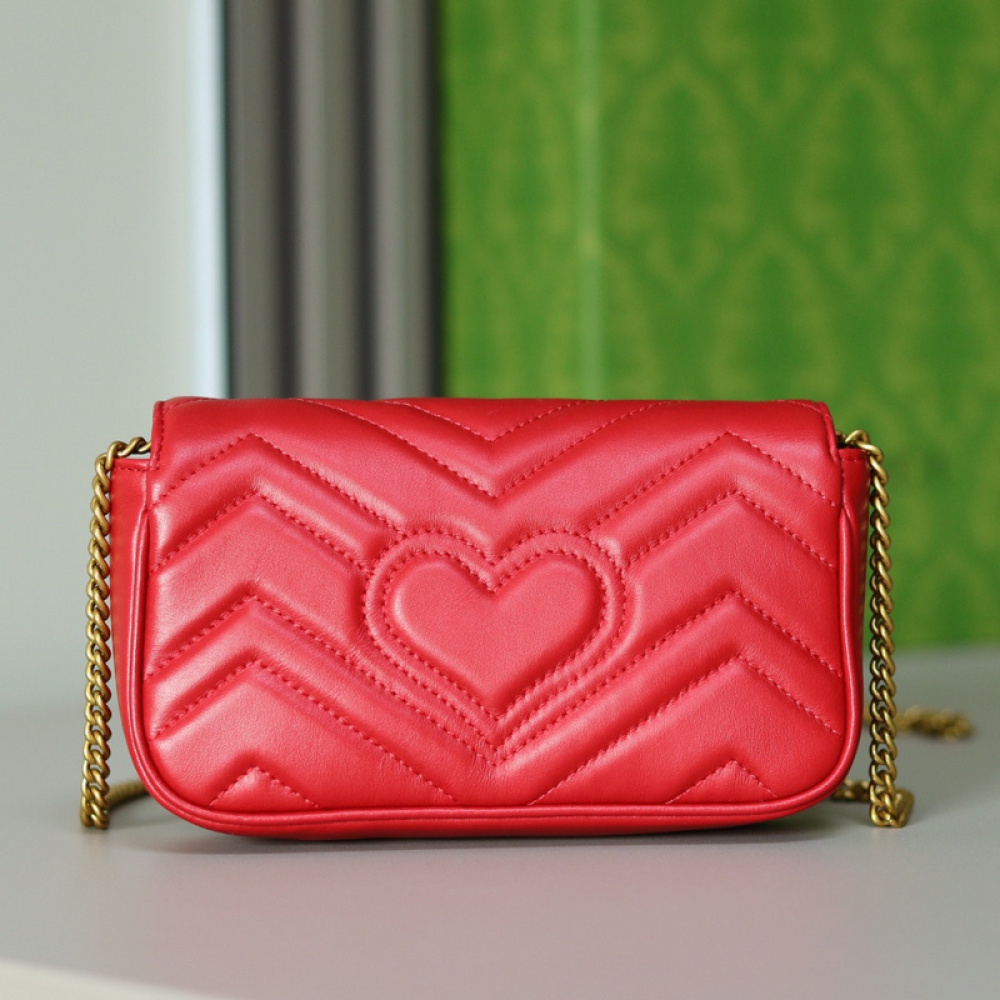 Bolsa Gucci GG Marmont Couro Vermelho Super mini/Média/Grande
