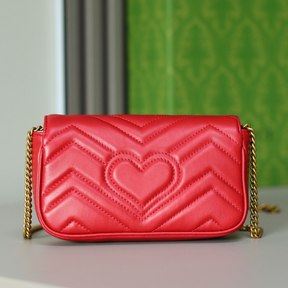Bolsa Gucci GG Marmont Couro Vermelho Super mini/Média/Grande