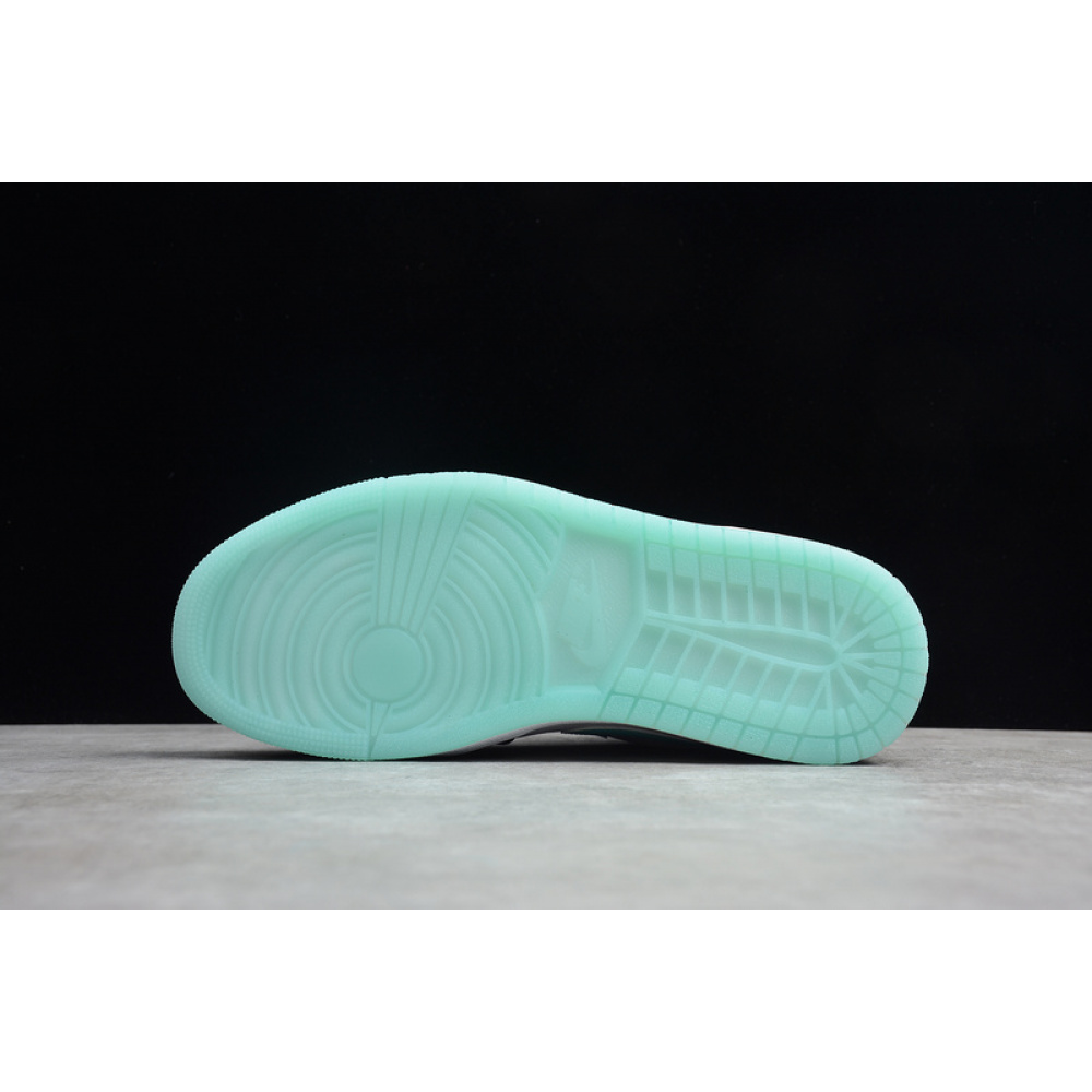 AIR JORDAN 1 LOW WHITE/BLACK-ISLAND GREEN