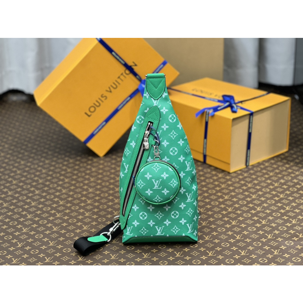 Bolsa Duo Louis Vuitton LV Slingbag Monogram Shadow Verde 20x42x6cm