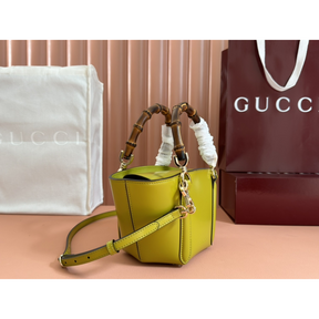 Bolsa Gucci Mini Bamboo Top Handle Tote Bag Pistache NEW 2025 16x27x14x11.5cm