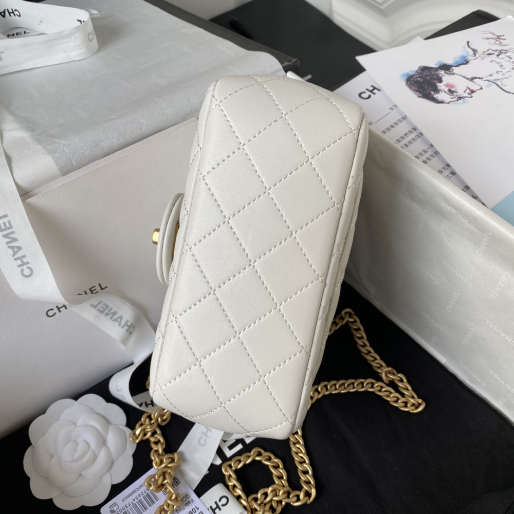 Bolsa Chanel Flap Branca 14.5X23.5X7CM