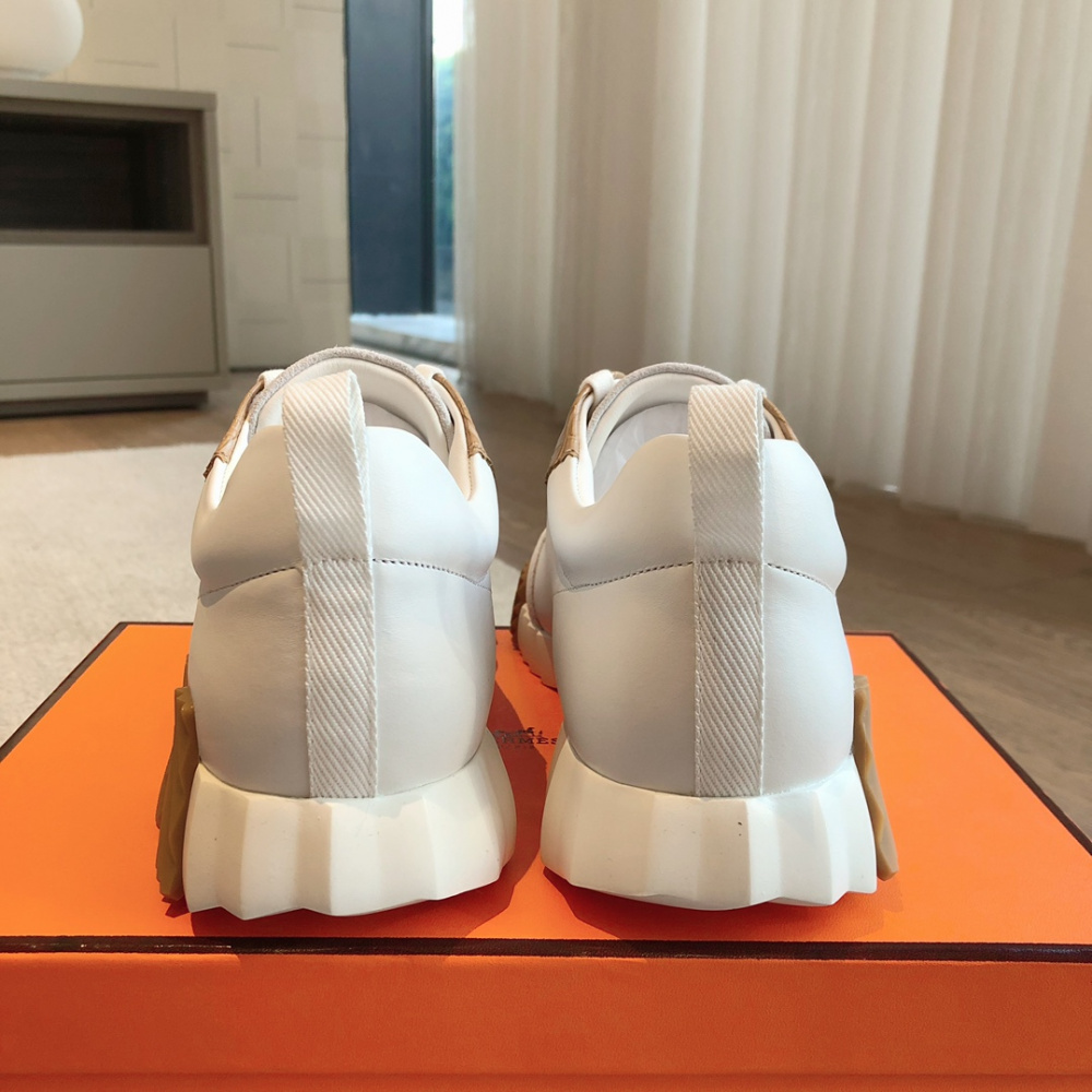 Tênis Hermès Bouncing Cinza/Off Logo Marrom
