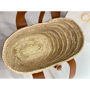 Bolsa Chloé Grande em Raffia e Couro 45x24x18cm (5 cores)