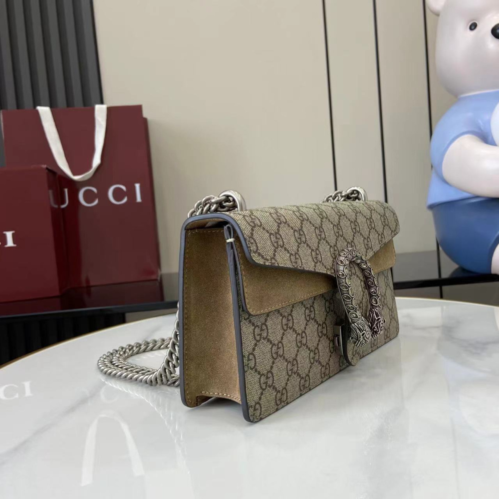 Bolsa Gucci Dionysus Estampa GG Marrom Super Mini/Média/Grande