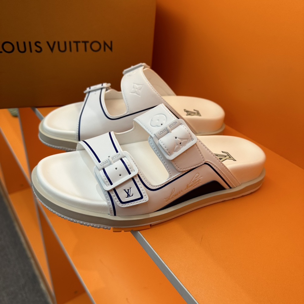 Chinelo Lv Trainer Branco/Azul