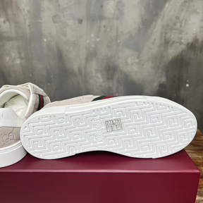 Gucci Sneaker Ace With Web Bege  Camurça