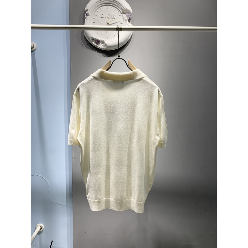 Camisa Prada Polo Branca com Logotipo bordado