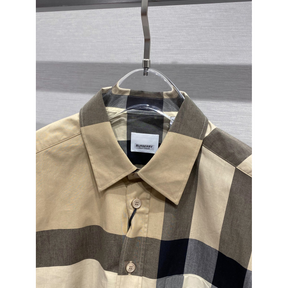 Camisa Burberry de algodão Check cor Bege Clássico