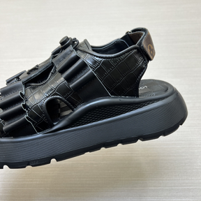 Chinelo Slide Louis Vuitton LV Flatform Chameleon Preto Sandália