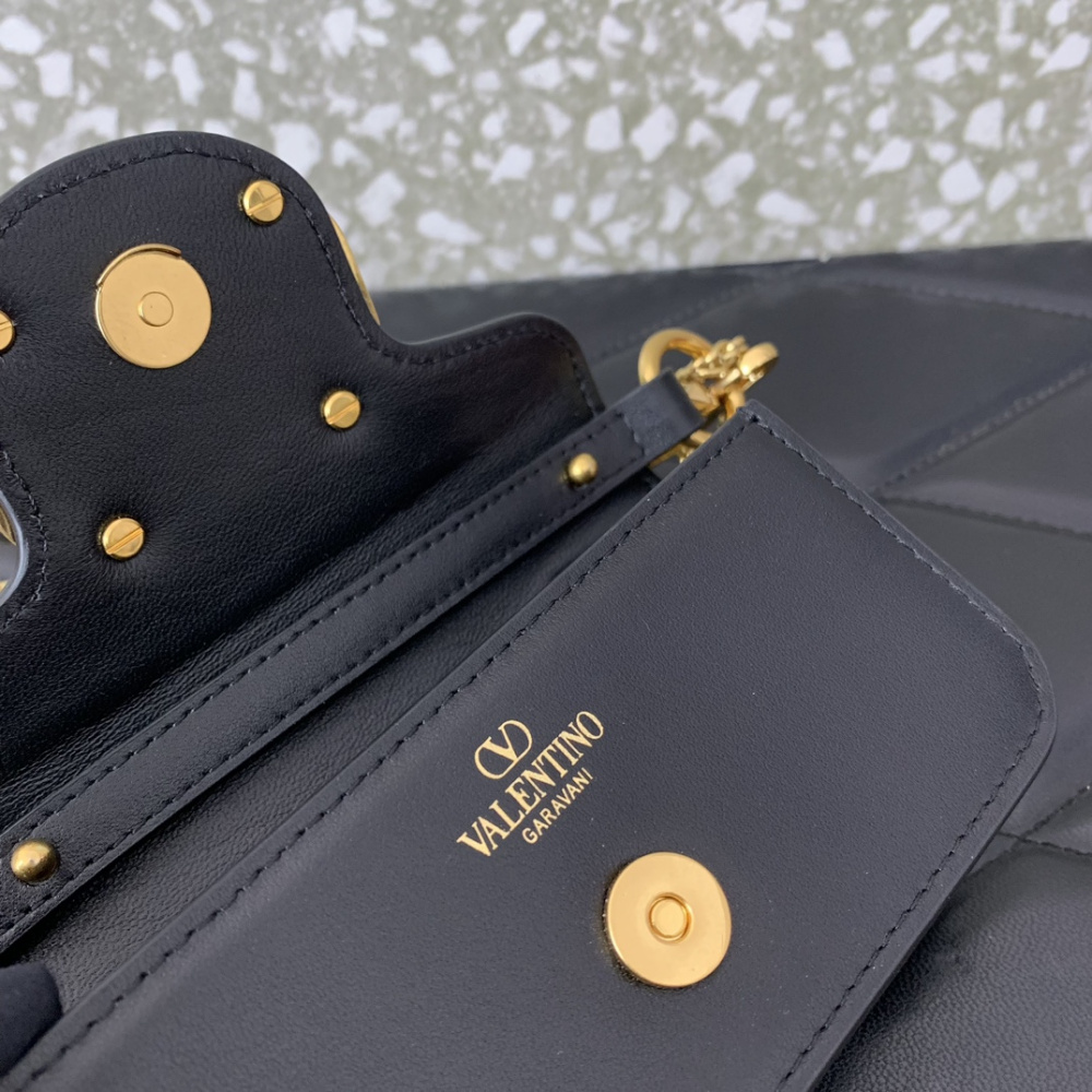 Bolsa Valentino Garavani Tiracolo AllTime de Couro 13x7x4.5cm (Preta e outras cores)