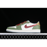 AIR JORDAN 1 LOW YEAR OF THE DRAGON CEDAR/OIL GREEN/LIGHT PUMICE/DARK TEAM RED