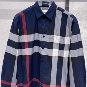 Camiseta Maxi Check Blue Cotton Burberry Camisa