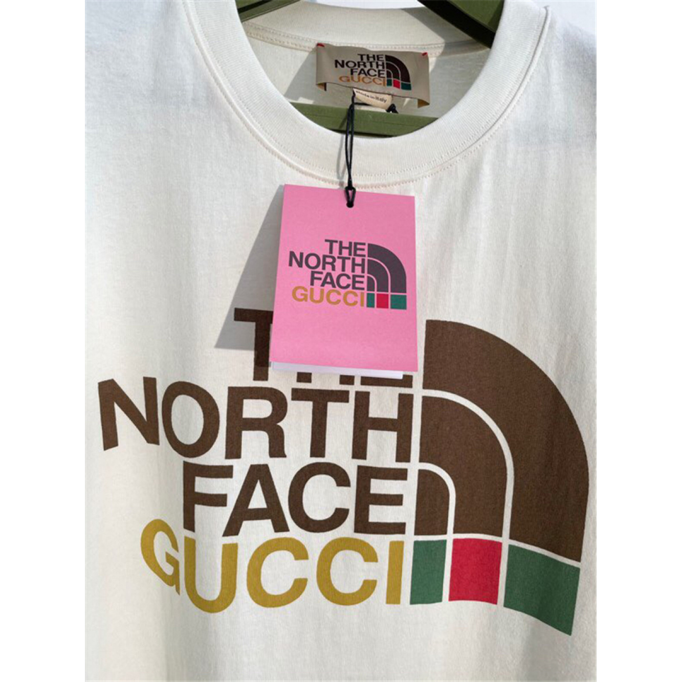Camiseta em algodão The North Face Gucci Branca