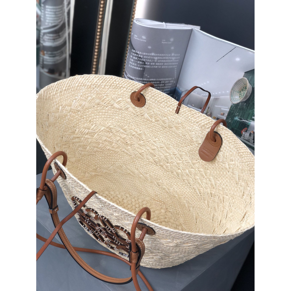 Bolsa Loewe Anagram Basket in Iraca 46x15x24cm (duas cores)