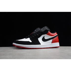 AIR JORDAN 1 LOW BLACK TOE WHITE/BLACK-GYM RED