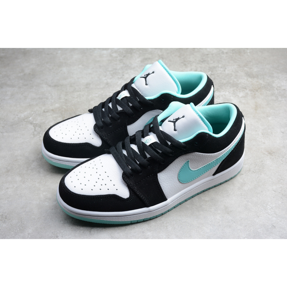 AIR JORDAN 1 LOW WHITE/BLACK-ISLAND GREEN