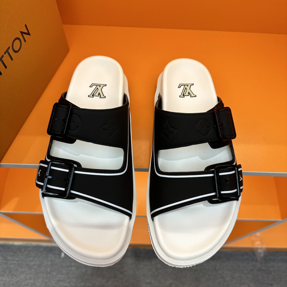 Chinelo Lv Trainer Preto/Branco