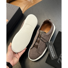 Zegna Triple Stitch em Tecido Marrom Caqui