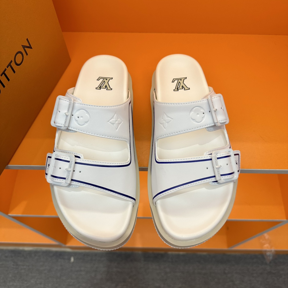 Chinelo Lv Trainer Branco/Azul
