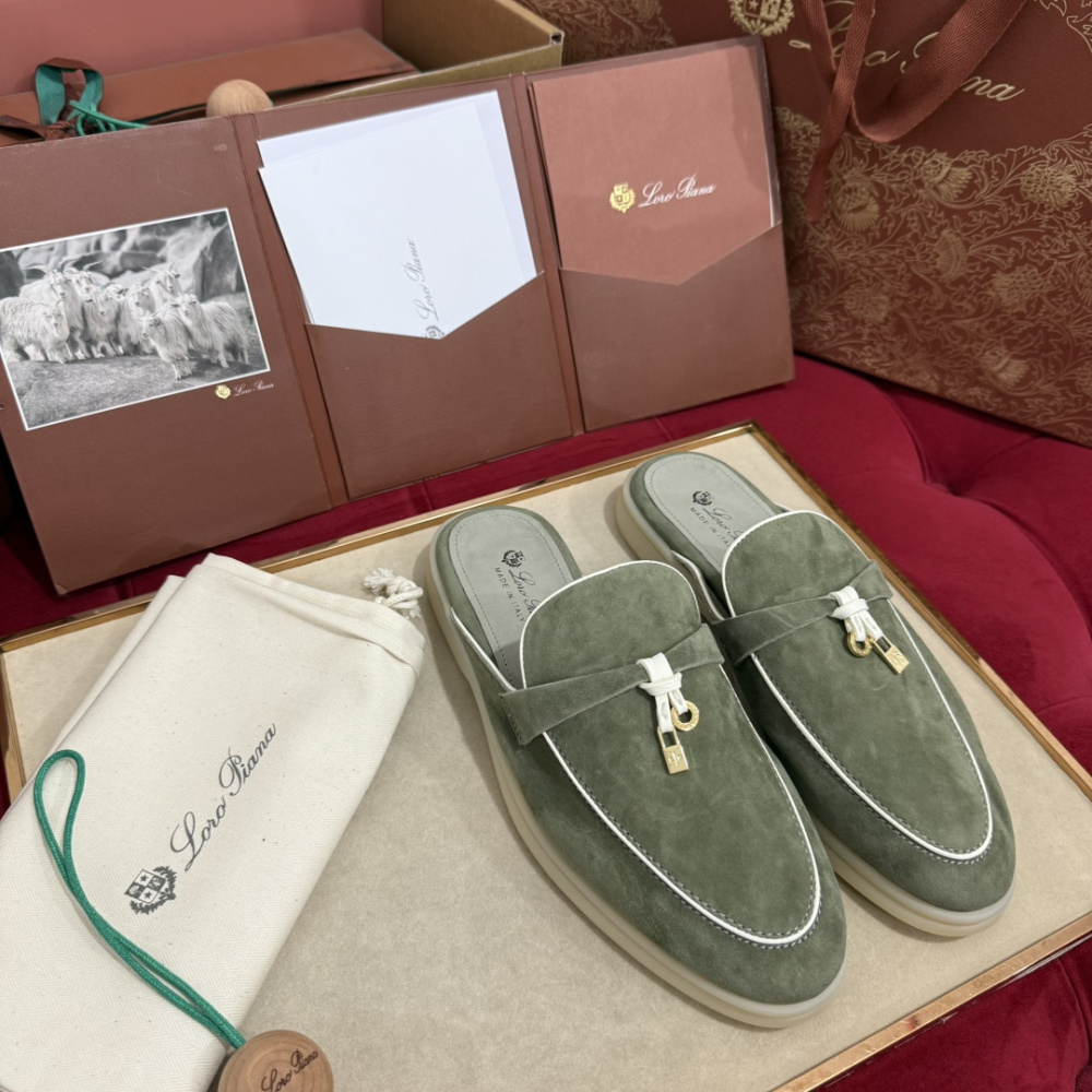 Summer Charms Walk Babouche Loro Piana Loafer Verde