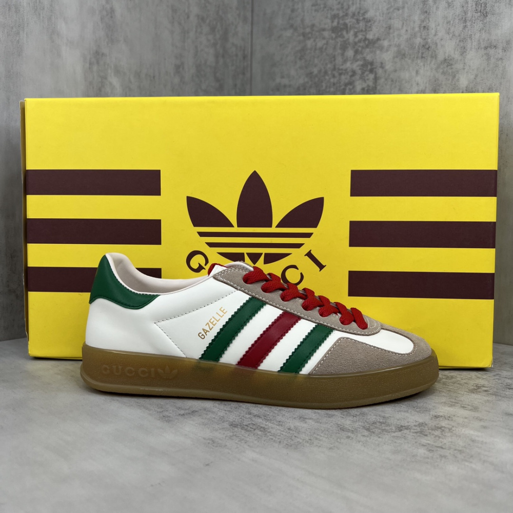 Tênis Gucci x Adidas Gazelle Verde/Vermelho/Branco