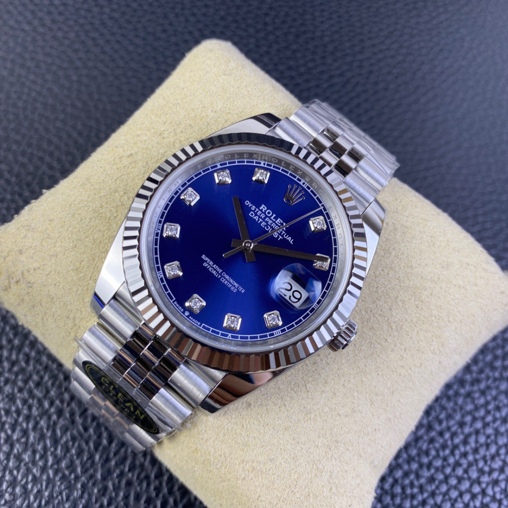 Rolex Datejust Prata/Azul