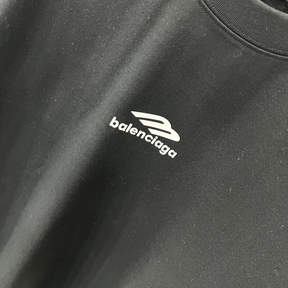 Camiseta de Algodão Balenciaga com Logo estampado Preto