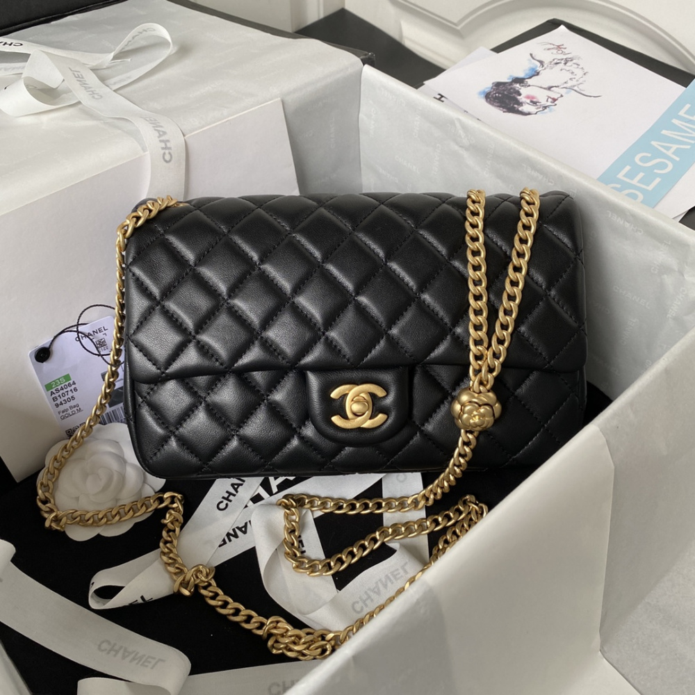 Bolsa Chanel Flap Preta 14.5X23.5X7CM