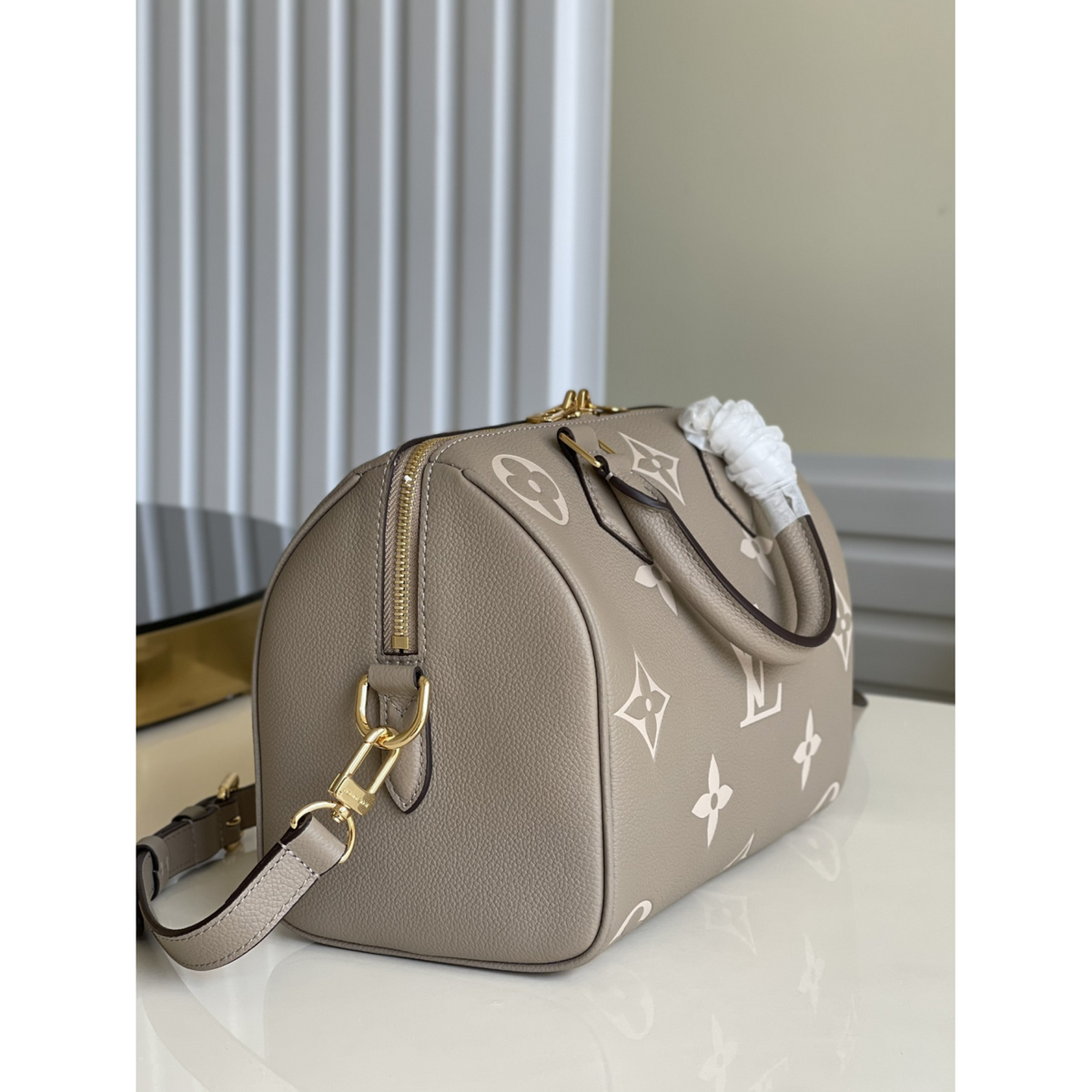 Bolsa Louis Vuitton LV Speedy Bandoulière Couro Monogram Empreinte Bicolor 25 23.5x17.5x11.5cm (duas cores)