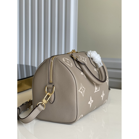 Bolsa Louis Vuitton LV Speedy Bandoulière Couro Monogram Empreinte Bicolor 25 23.5x17.5x11.5cm (duas cores)