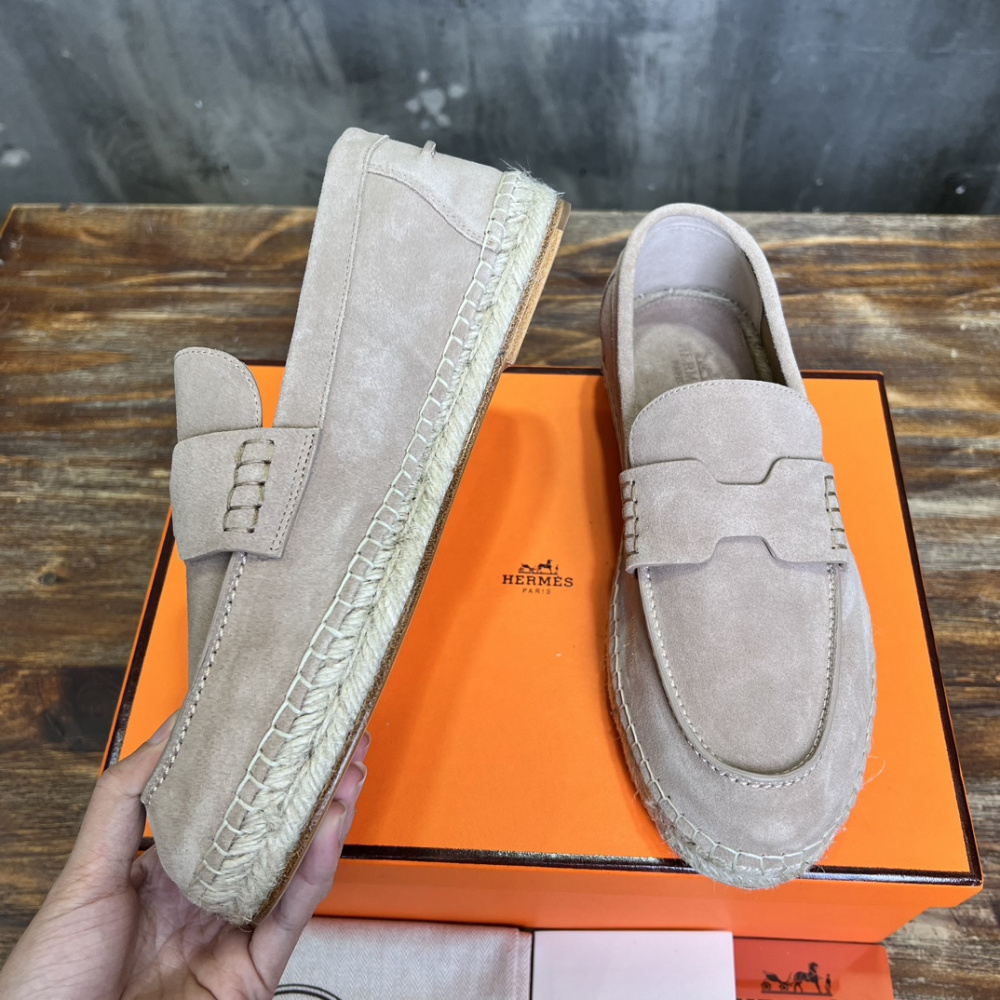 Alpargata TRIP Hermès em Camurça Bege