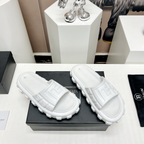 Slide Balmain Chinelo com Monogram em Relevo Branco