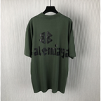 Camiseta de Algodão Balenciaga Oversize "Tape" Verde