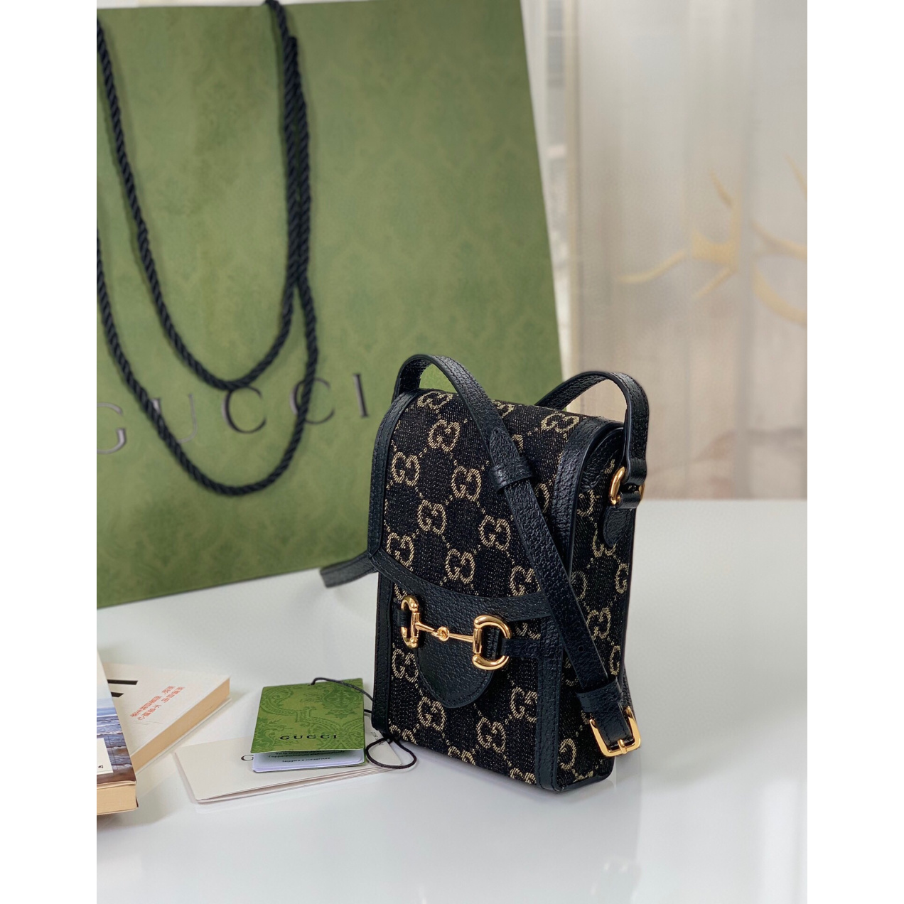 Bolsa Gucci Horsebit 1955 Mini Bag in GG Supreme 11.5x17x4CM (2 cores)